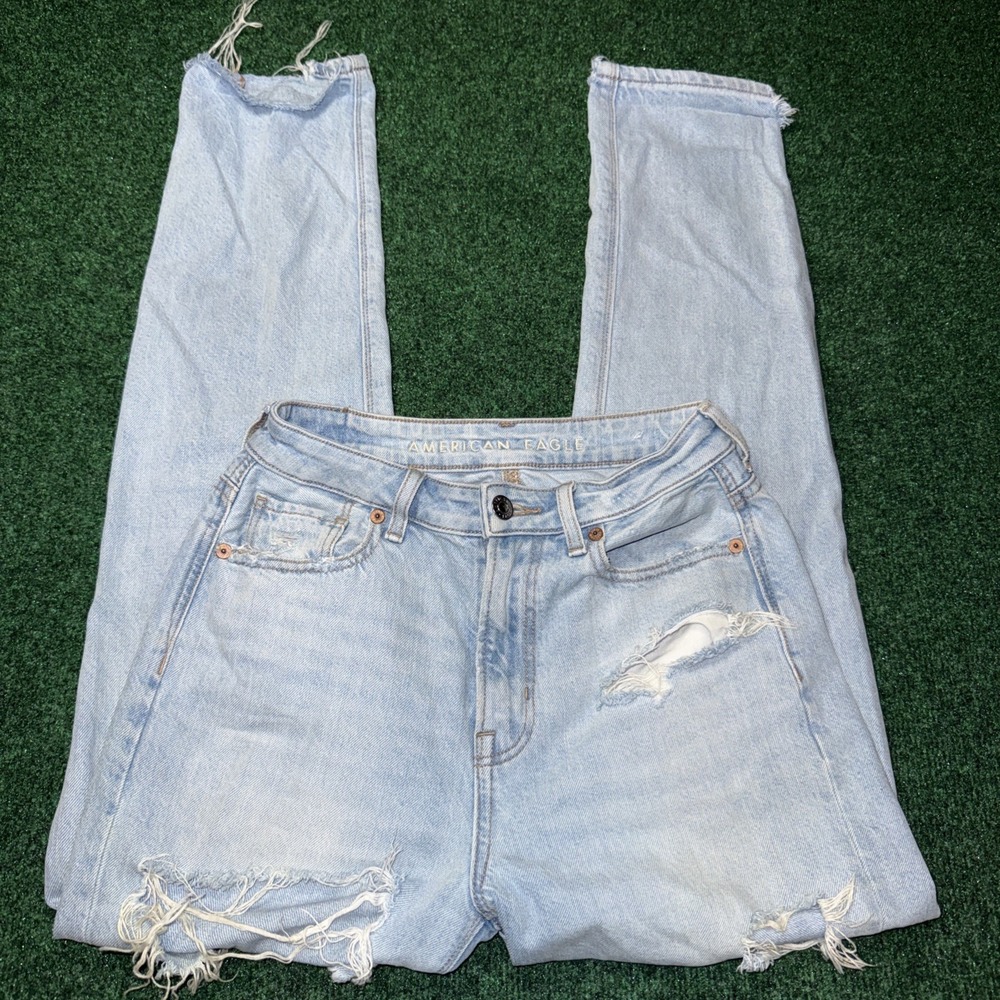 American Eagle Outfitters Womens Jeans Distressed Ripped Light Wash Size 00